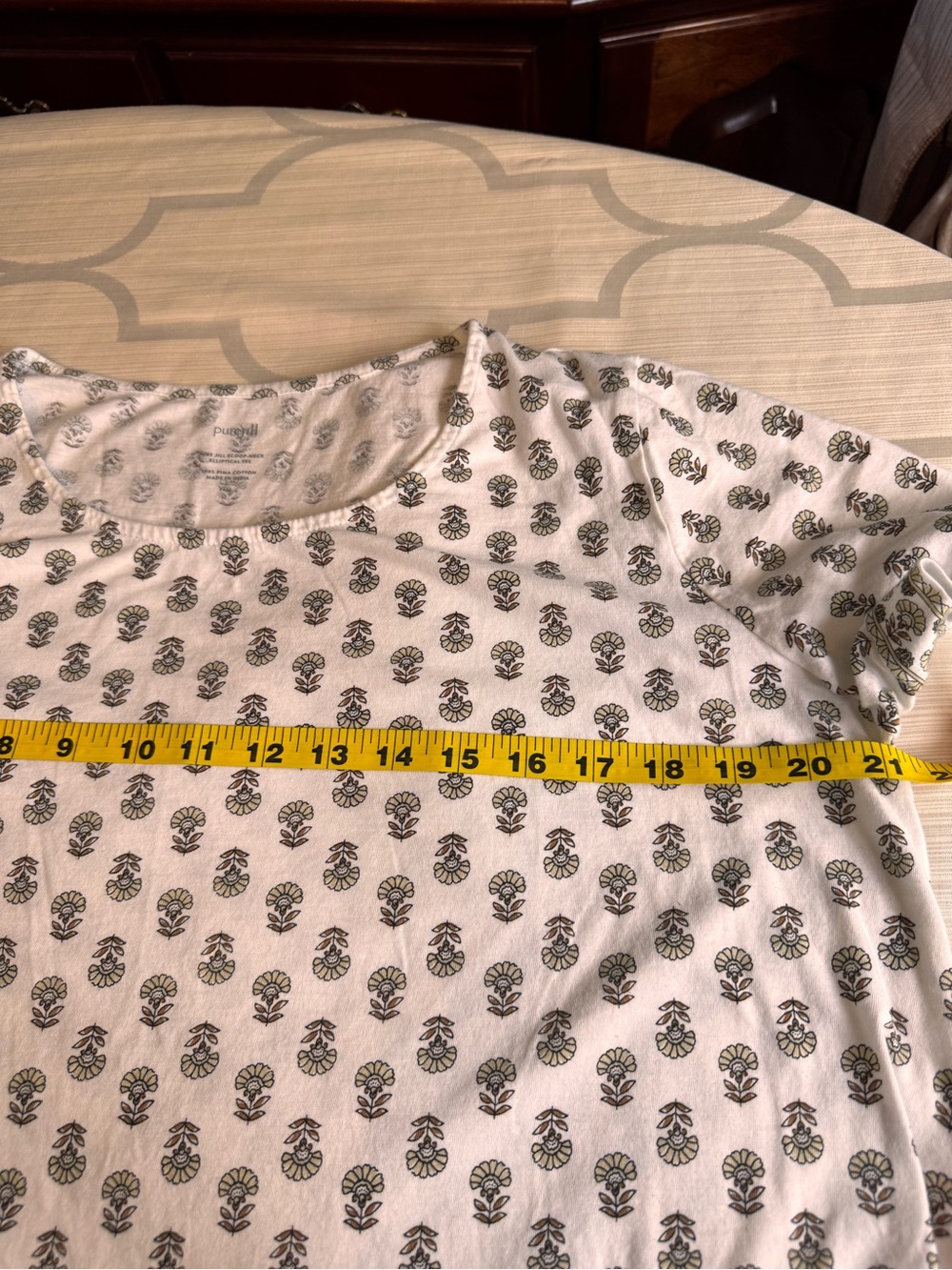 Pure Jill Scoop-Neck Tee with Tan Floral Print - Picture 7 of 11